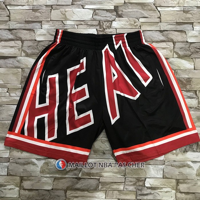 Short Miami Heat Mitchell & Ness Big Face Noir